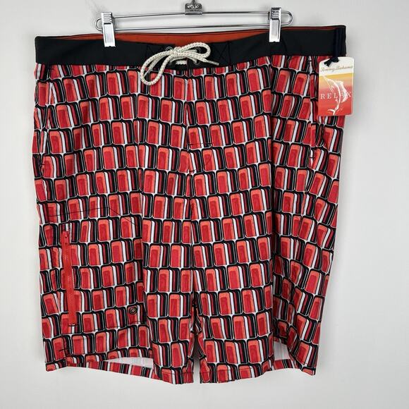 NWT - Tommy Bahama Men’s Size 36 Board Shorts Swim Suit Trunks Waikiki Red - Picture 1 of 9